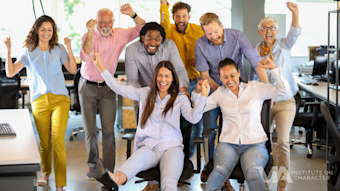 A character strengths empowered workplace team.